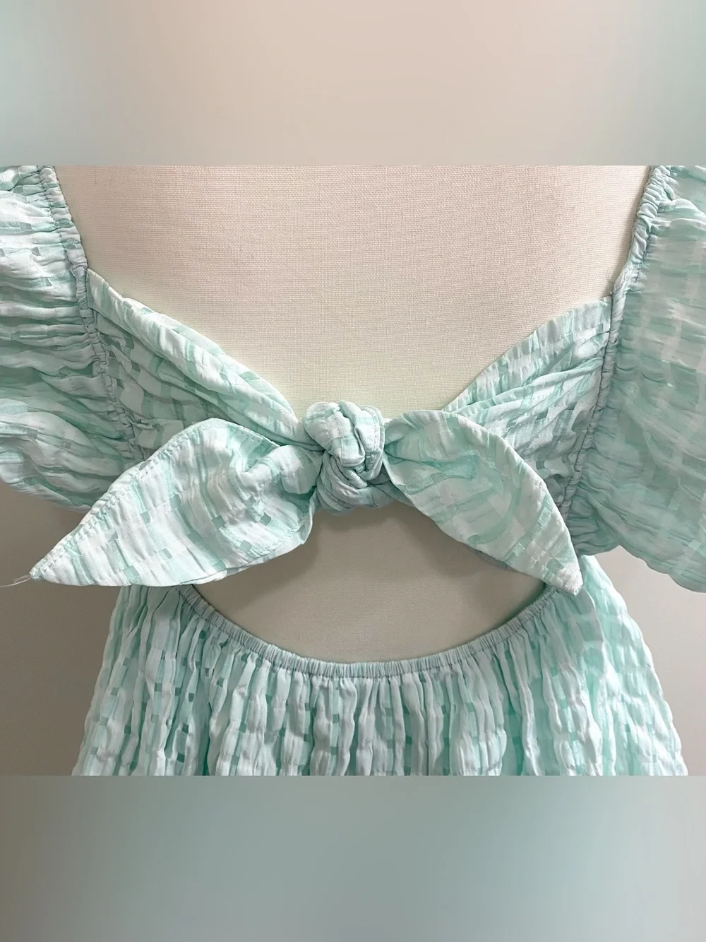 Day+Moon Womens M Mint Green Ruffle Dress Boho Summer Coastal Preppy Cottagecore